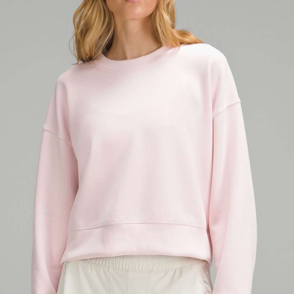 Lululemon Softstreme Perfectly Oversized Cropped Crew Soft Pink - Picture 5 of 6